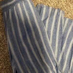 Old Navy Blue and White Striped Wide Leg Pants
